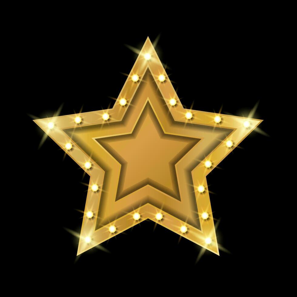 Gold star. Vector illustration.