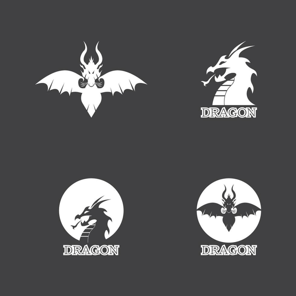 Dragon Silhouette Icon Symbol Vector Illustration