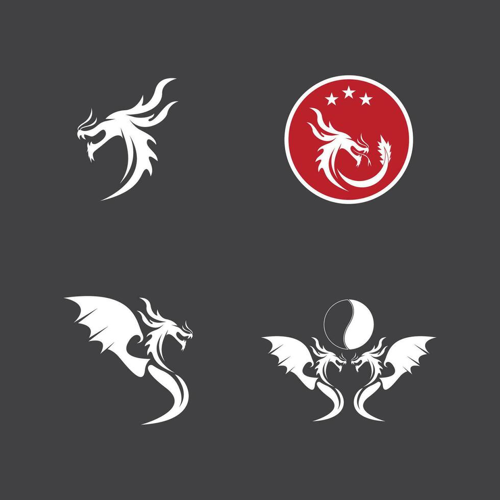 Dragon Silhouette Icon Symbol Vector Illustration