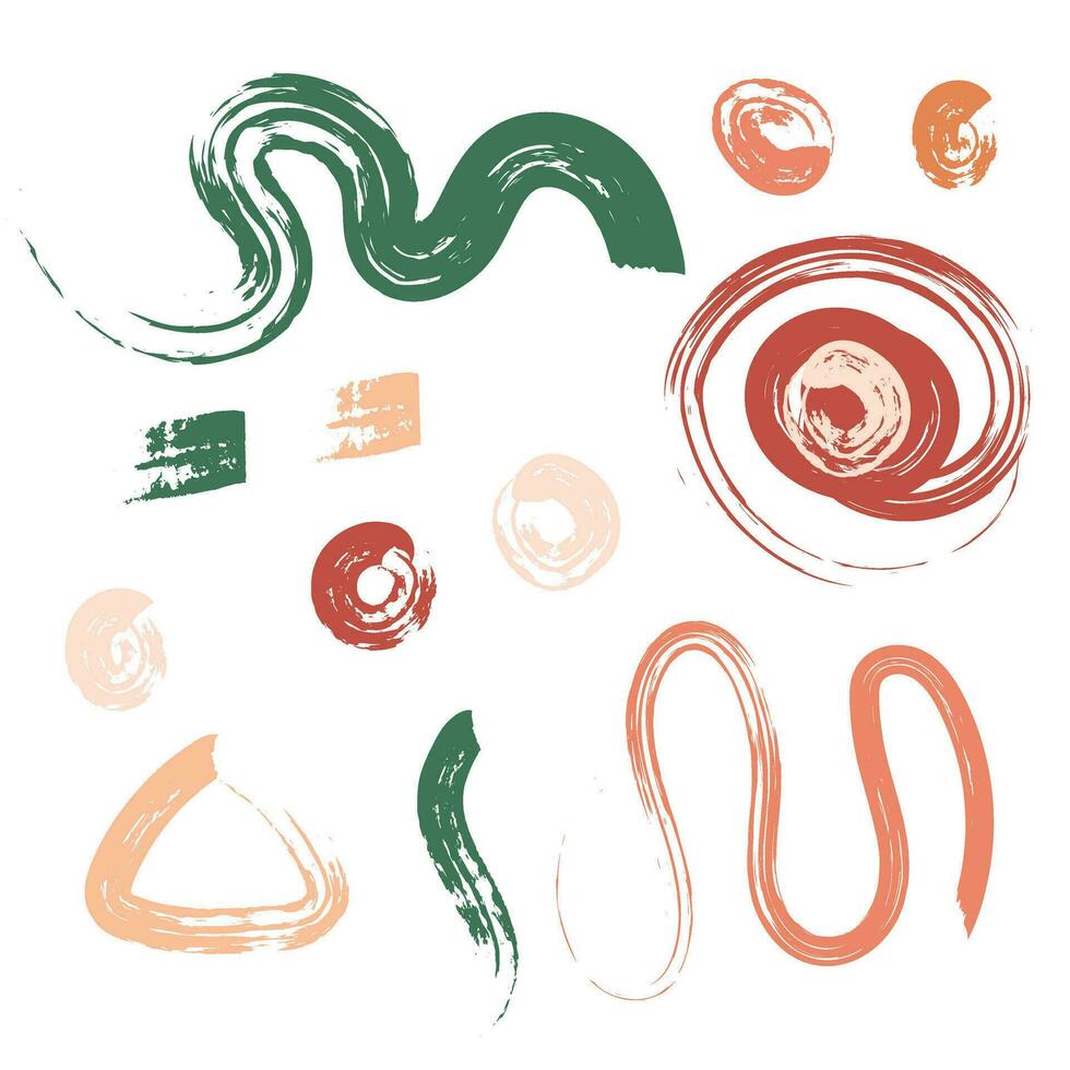 Multi colored abstract brush scribble vector set. Childish drawing. Doodles and curved lines, straight thin strokes. colored brush strokes. Vector Illustration. For notes, banner, brand.