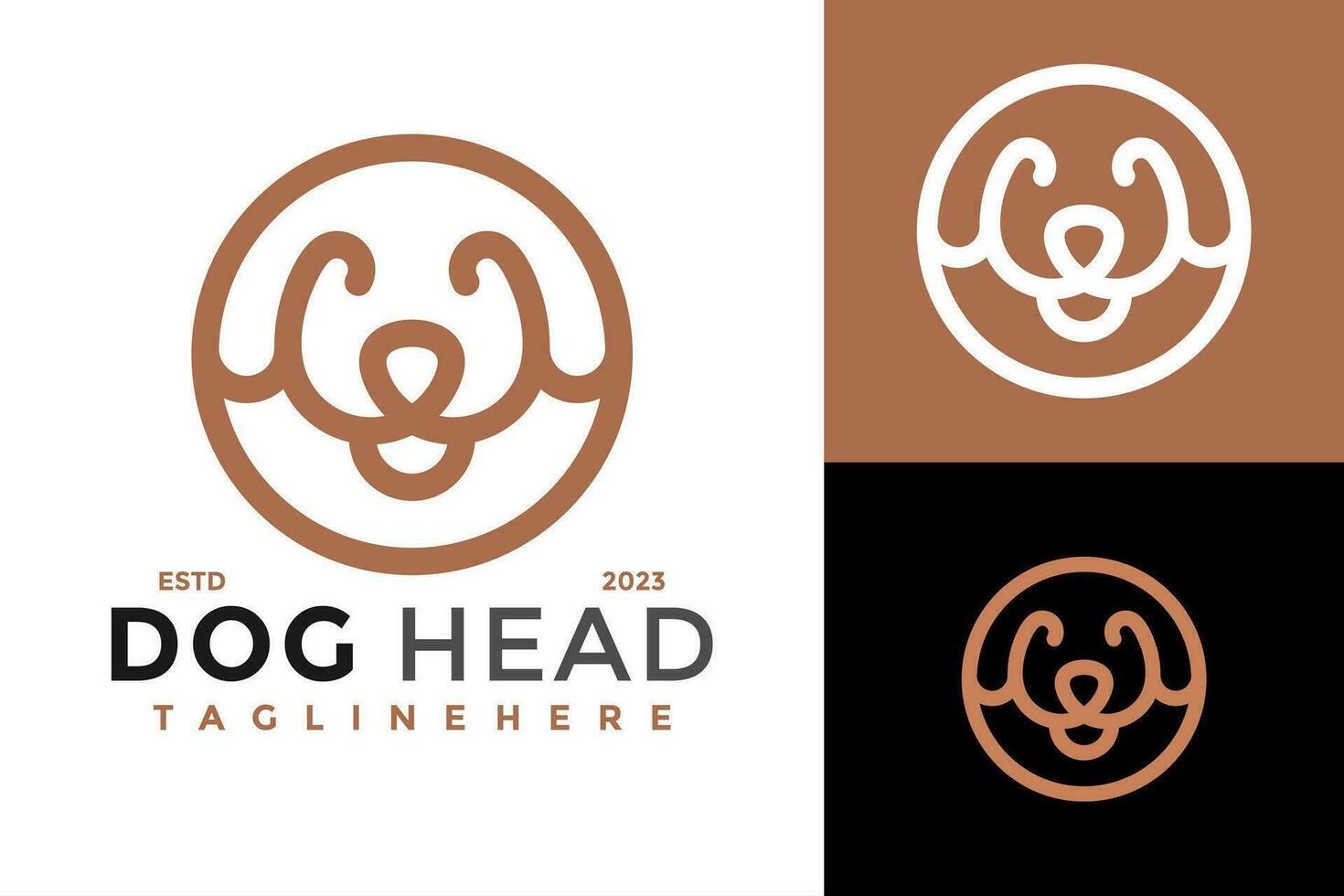 Simple Dog Linear Logo design vector symbol icon illustration