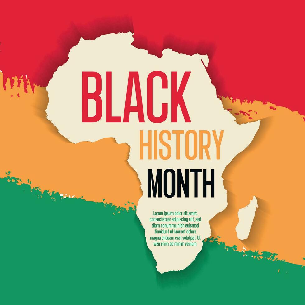 cuadrado modelo para negro historia mes. celebrar africano americano historia, moderno y creativo plano vector ilustración.