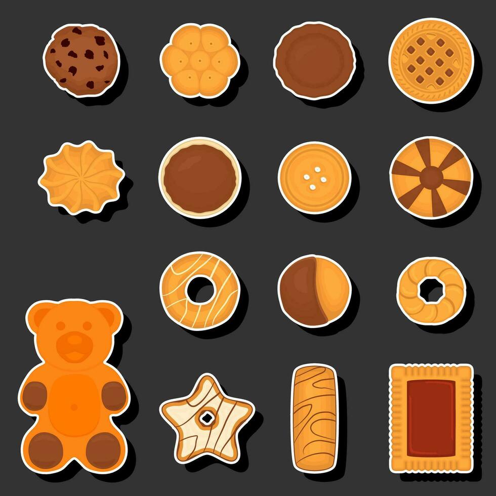 Illustration on theme fresh sweet tasty cookie of consisting various ingredients vector