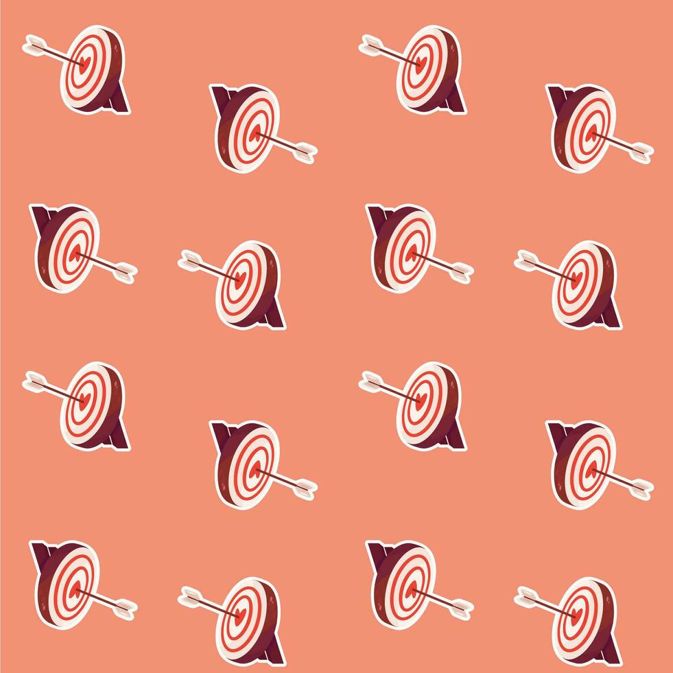 Seamless pattern with target and arrow vector