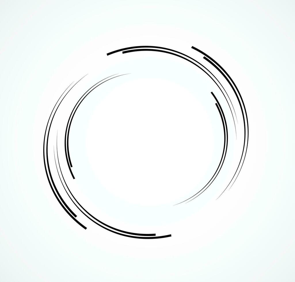 Abstract Lines in Circle Form, Design element, Geometric shape, Striped border frame for image, Technology round Logo, Spiral Vector Illustration