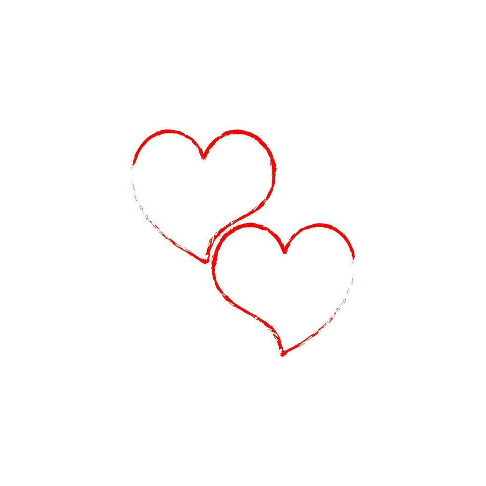 Heart shape vector, sketch illustration can be used for design of valentine, wedding, love theme romantic vector