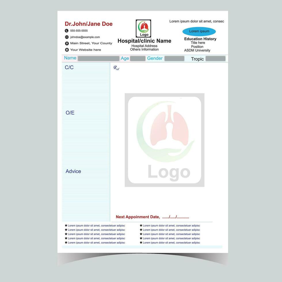 Doctor Prescription Design vector