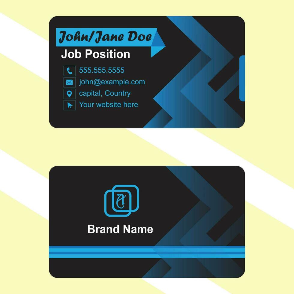 Dark blue personal business card design template vector