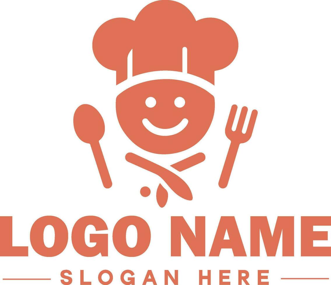 restaurant logo, bar, coffee shop, bbq, bakery, cafe, food logo and icon symbol clean flat modern minimalist business logo design editable vector