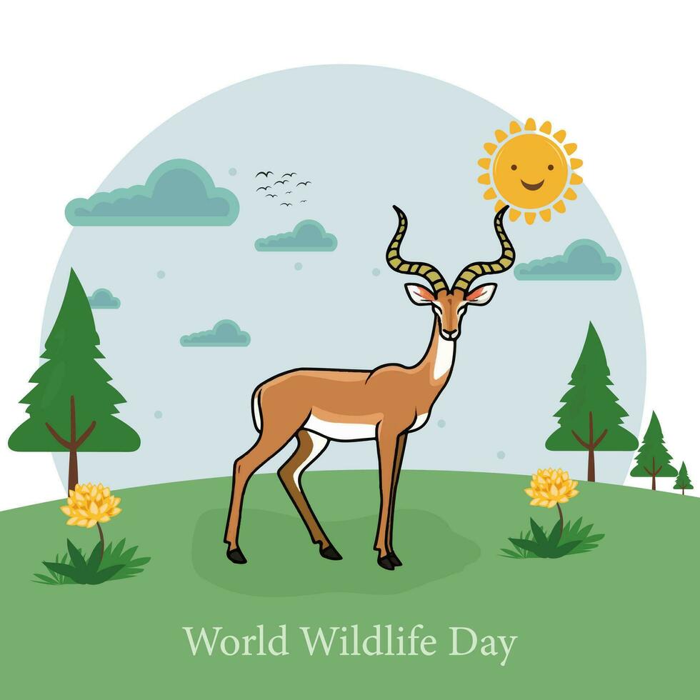 vector flat world wildlife day background