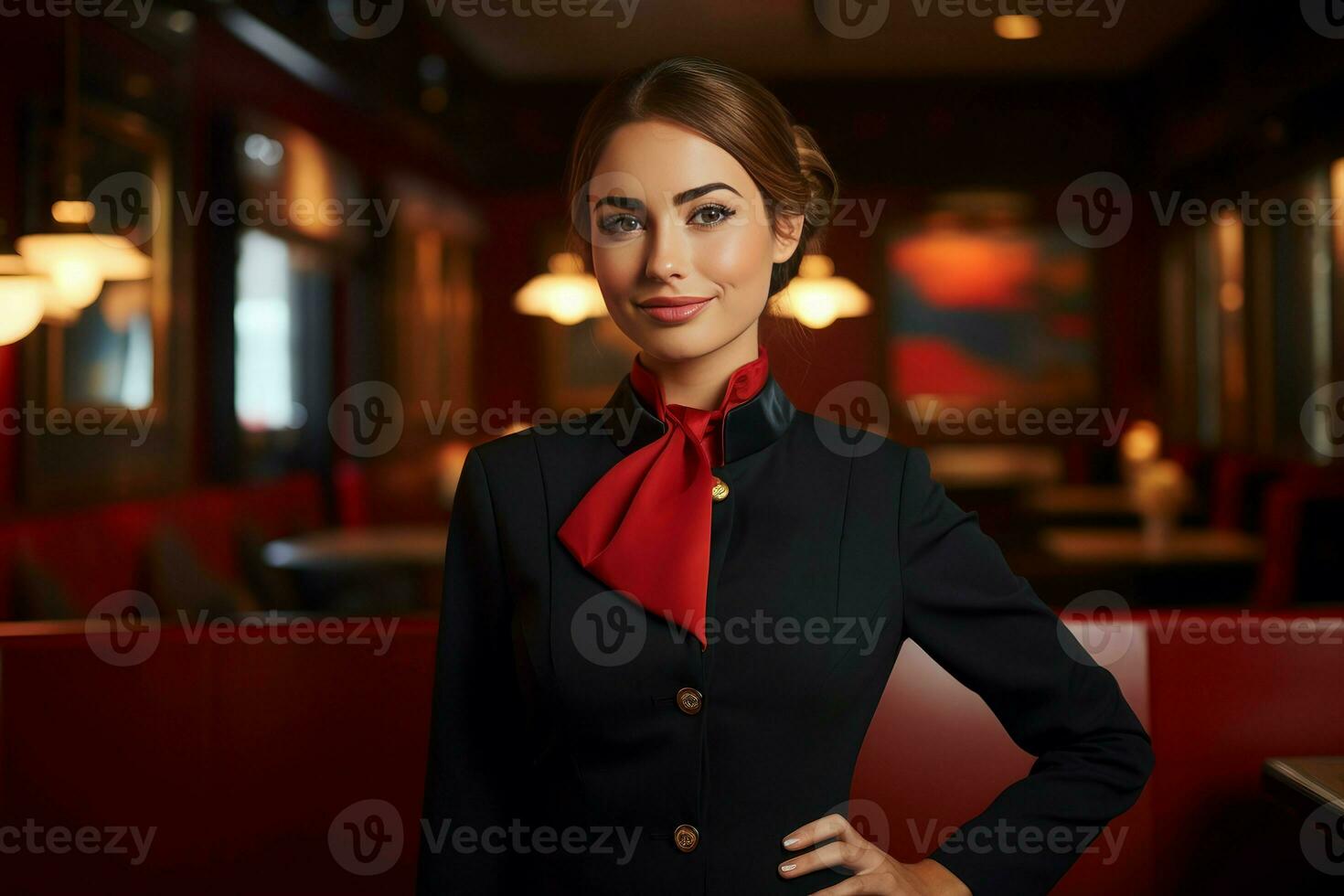 AI generated Hostess uniform. Generate Ai photo