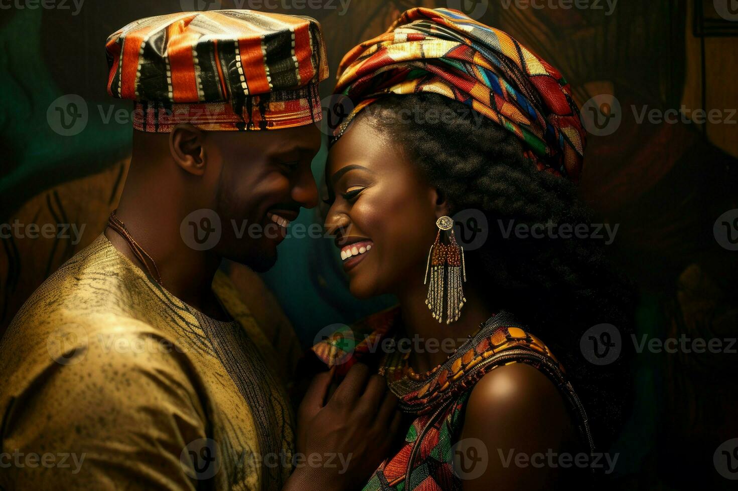 AI generated African couple love. Generate Ai photo