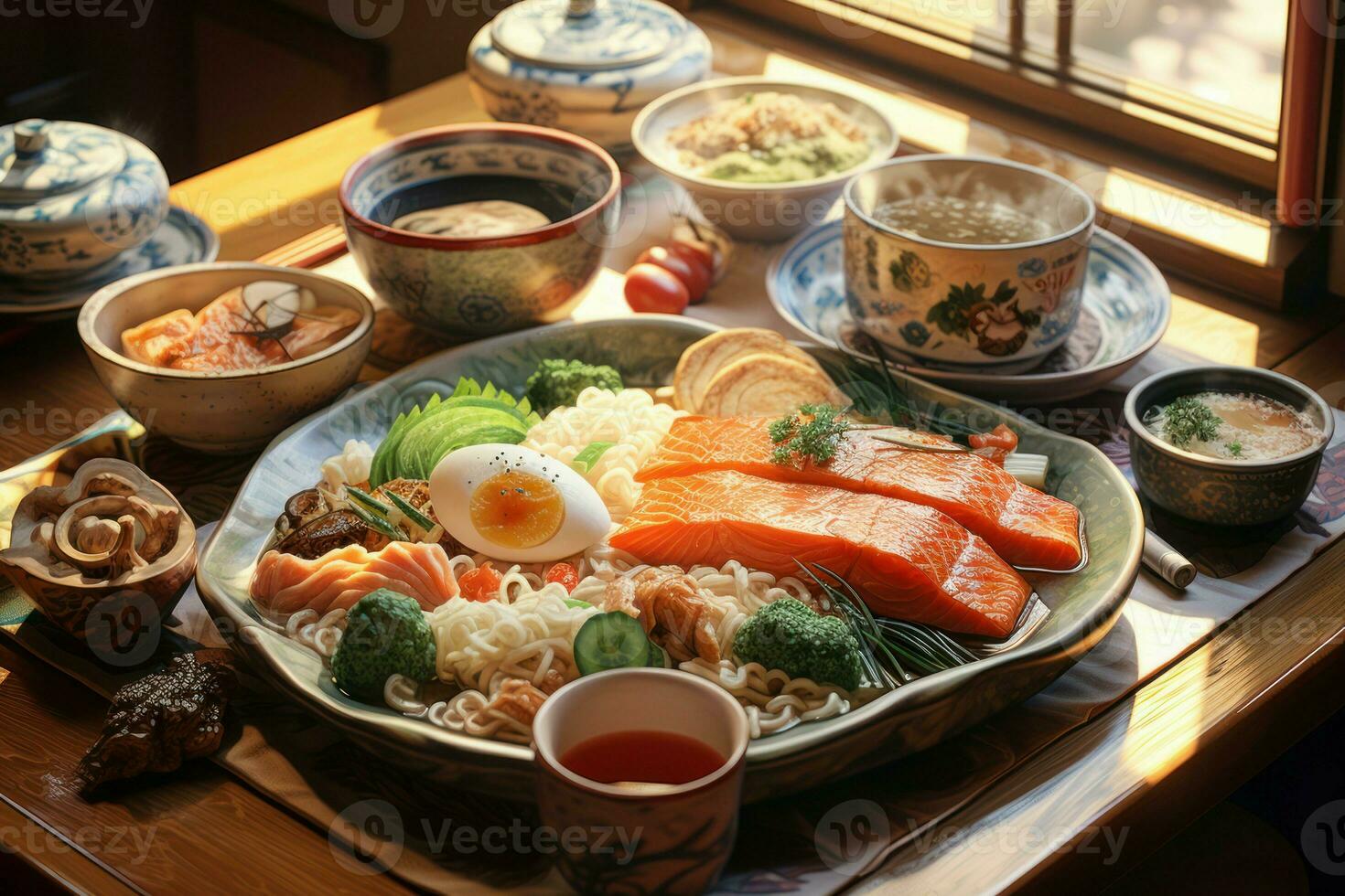 ai generado sabroso japonés comida fideos. generar ai foto