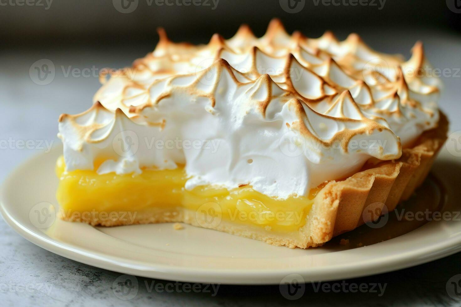 AI generated Radiant Lemon meringue pie in sunlight. Generate ai photo