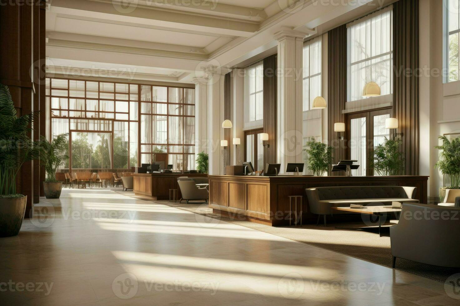 AI generated Spacious Lobby office medical. Generate Ai photo