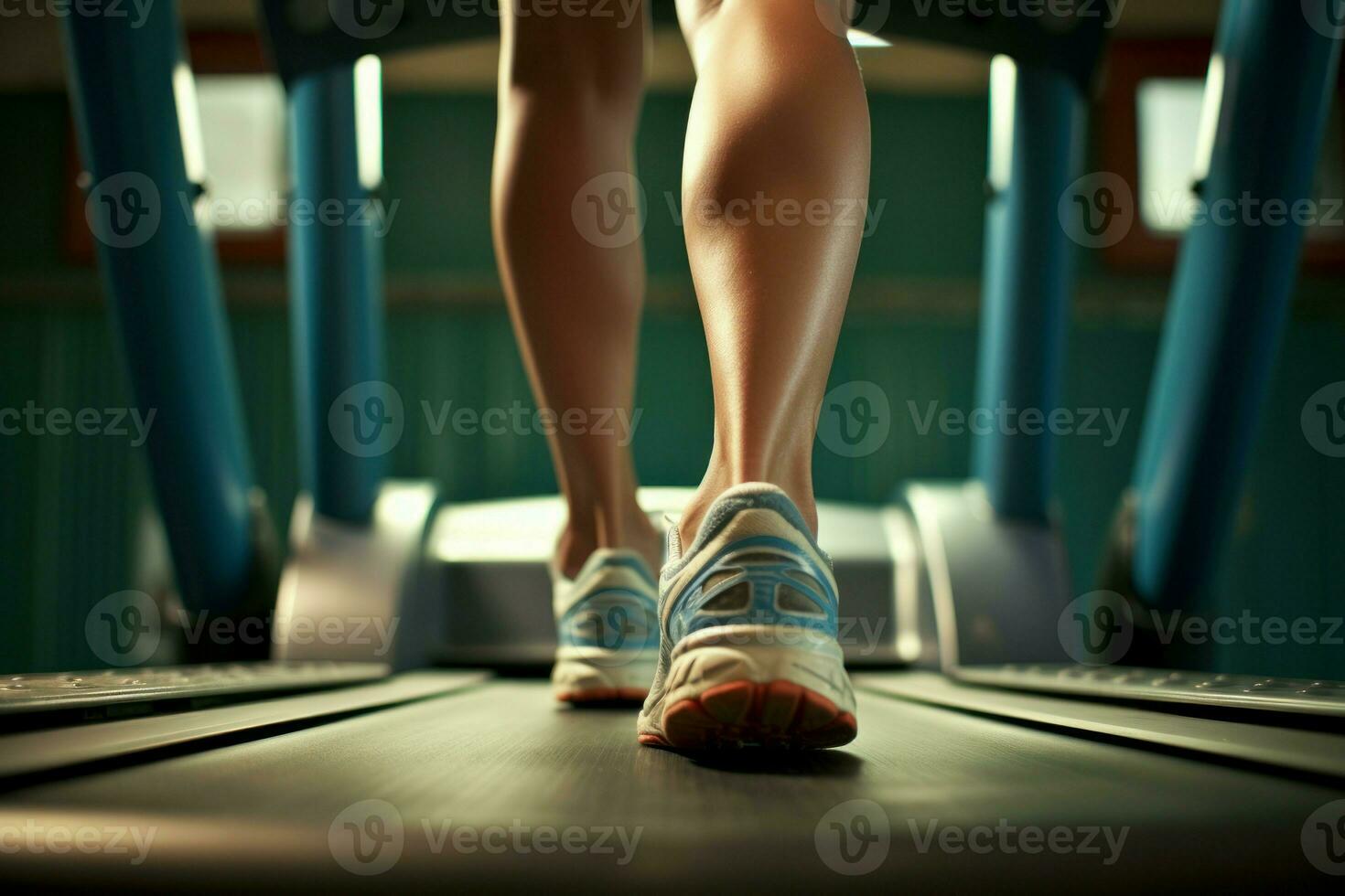 AI generated Move legs on treadmill. Generate Ai photo