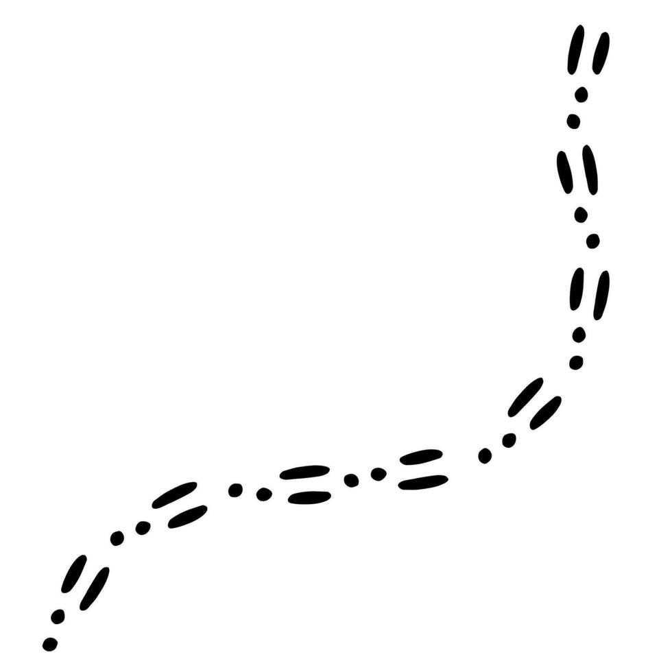 Vector black flat hare or rabbit foot print path