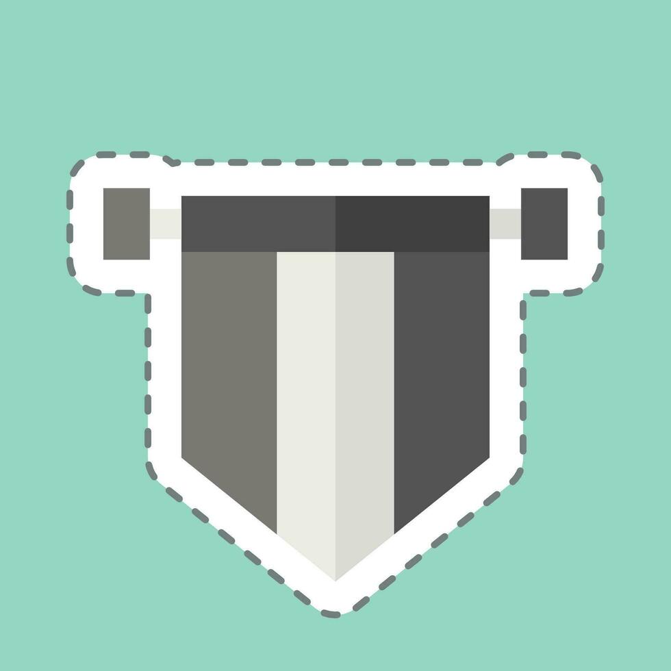 Sticker line cut Banner. related to Ireland symbol. simple design editable. simple illustration vector