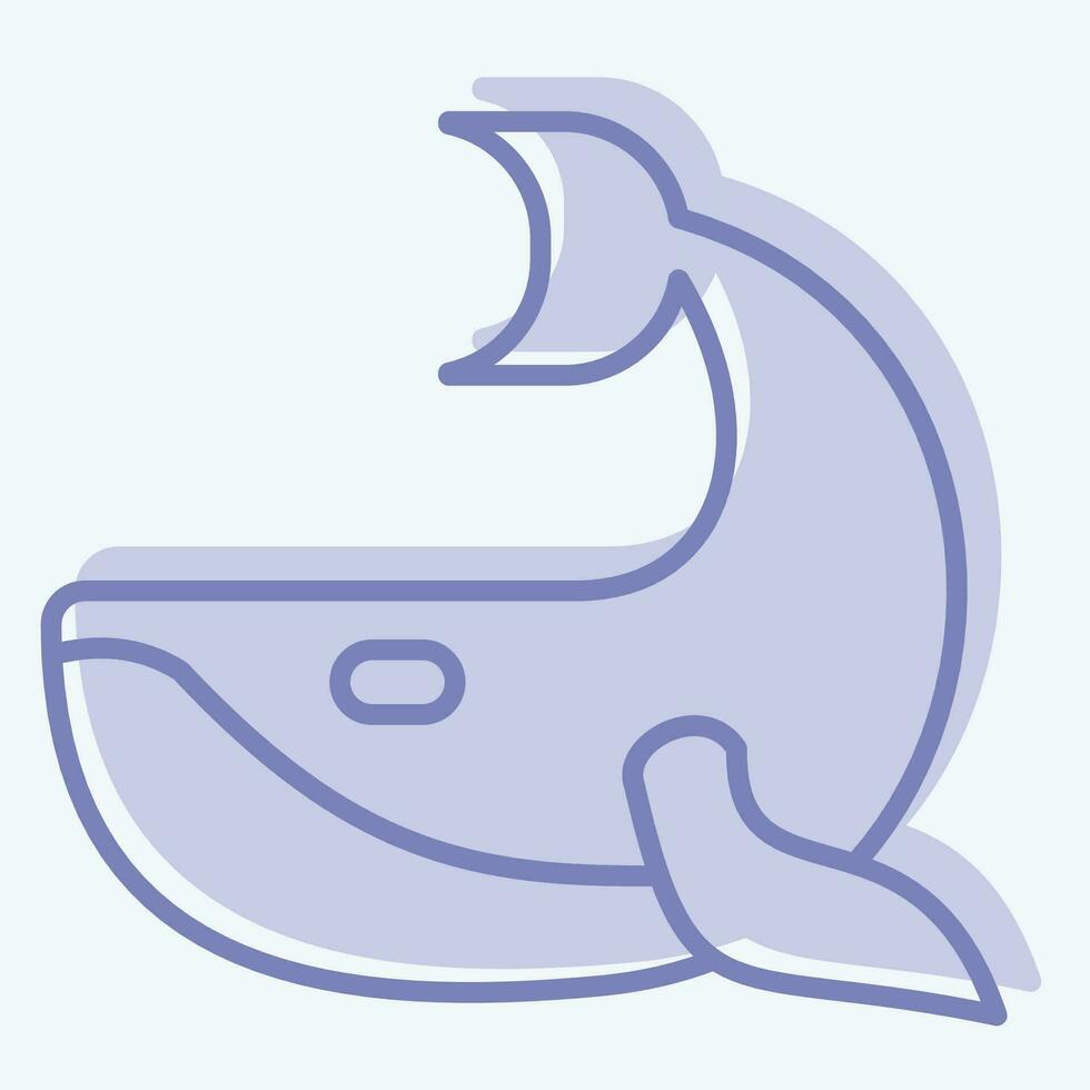 icono ballena. relacionado a el plastico contaminación símbolo. dos tono estilo. sencillo diseño editable. sencillo ilustración vector