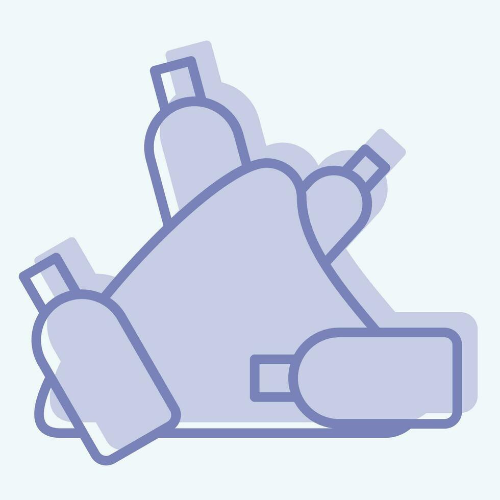 Icon Plastic Mountain. related to Plastic Pollution symbol. two tone style. simple design editable. simple illustration vector