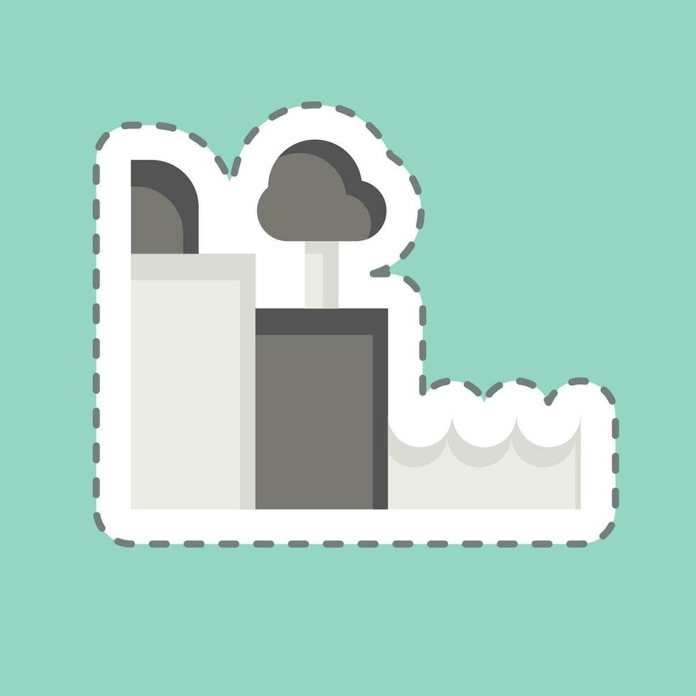 Sticker line cut Moher Cliffs. related to Ireland symbol. simple design editable. simple illustration vector