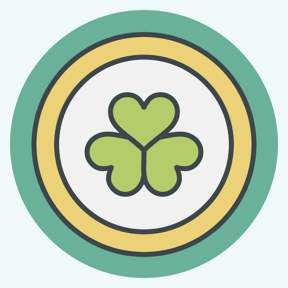 Icon Coin. related to Ireland symbol. color mate style. simple design editable. simple illustration vector