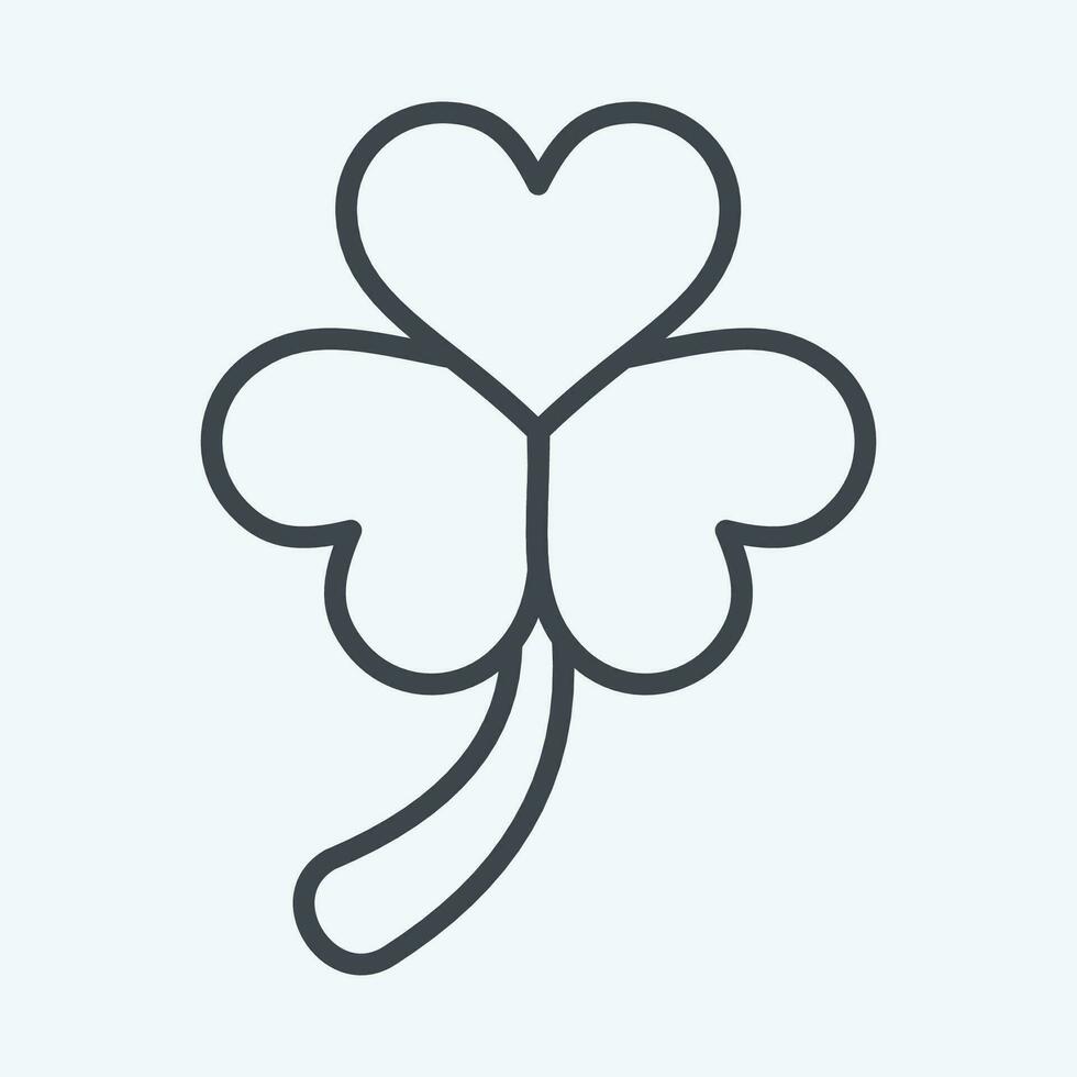 Icon Clover. related to Ireland symbol. line style. simple design editable. simple illustration vector