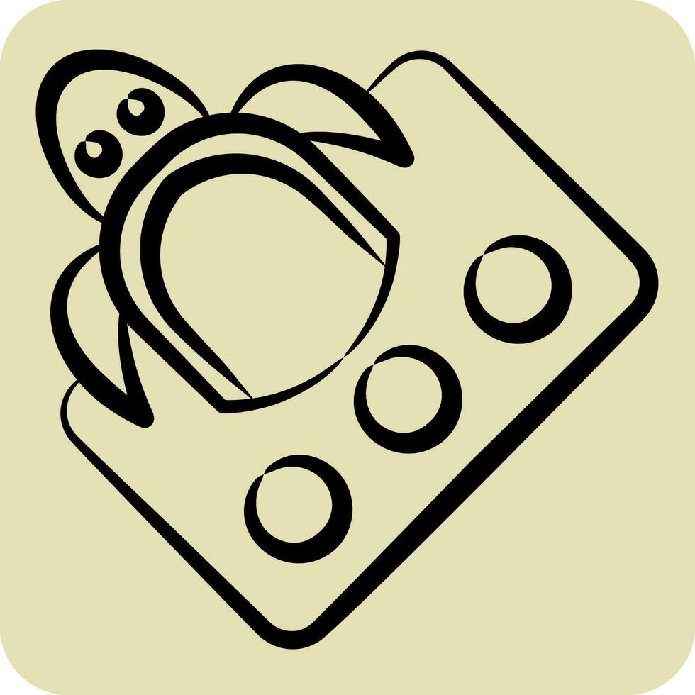 Icon Ocean Pollution. related to Plastic Pollution symbol. hand drawn style. simple design editable. simple illustration vector
