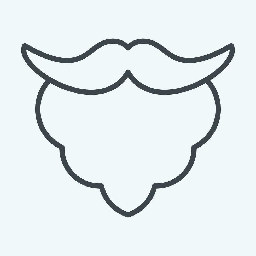 Icon Beard. related to Ireland symbol. line style. simple design editable. simple illustration vector