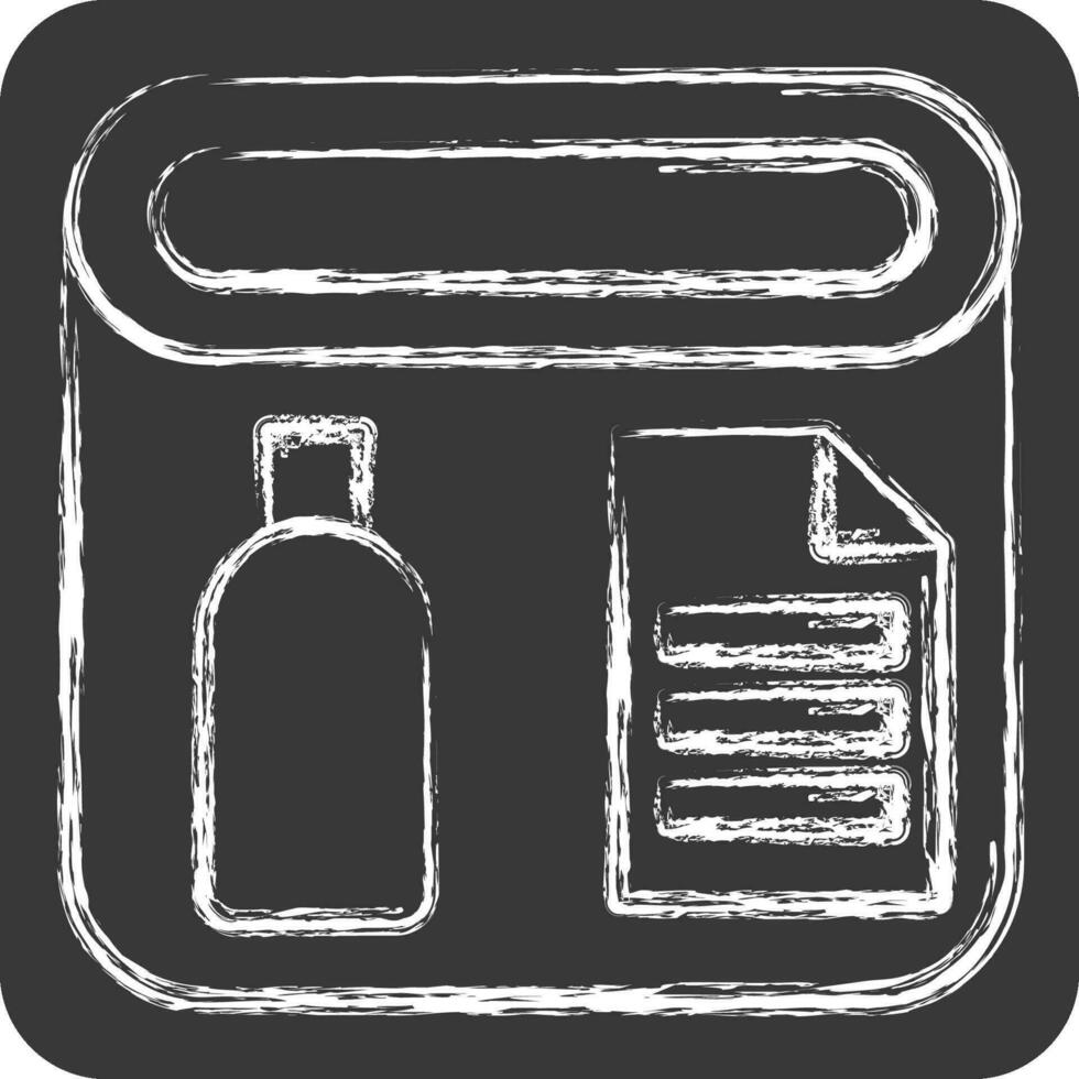 Icon Recycle Bin. related to Plastic Pollution symbol. chalk Style. simple design editable. simple illustration vector