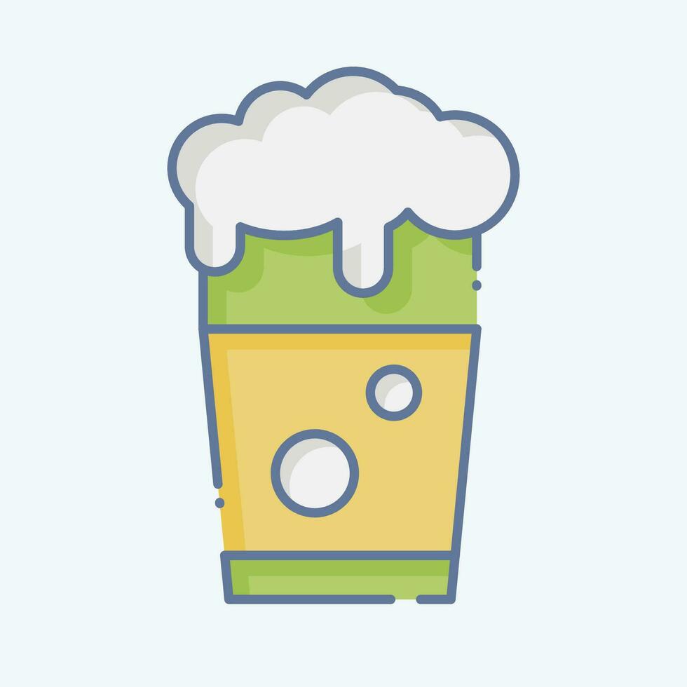 icono medio litro de cerveza. relacionado a Irlanda símbolo. garabatear estilo. sencillo diseño editable. sencillo ilustración vector
