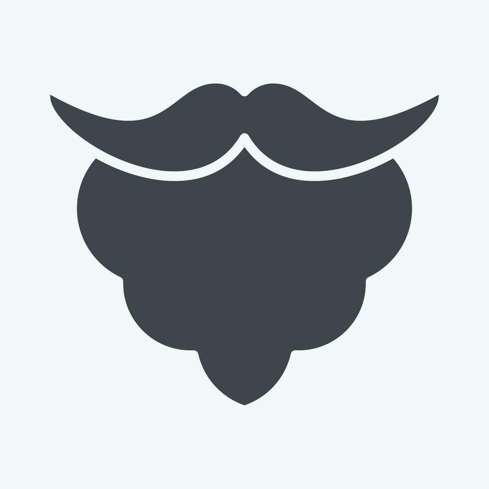 Icon Beard. related to Ireland symbol. glyph style. simple design editable. simple illustration vector
