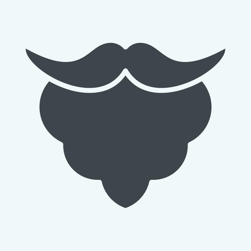 Icon Beard. related to Ireland symbol. glyph style. simple design editable. simple illustration vector