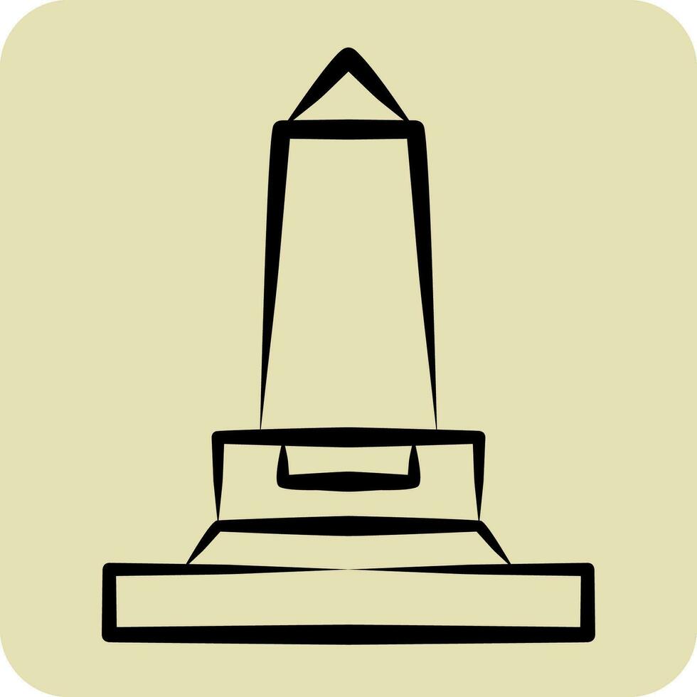 Icon Wellington Monument. related to Ireland symbol. hand drawn style. simple design editable. simple illustration vector