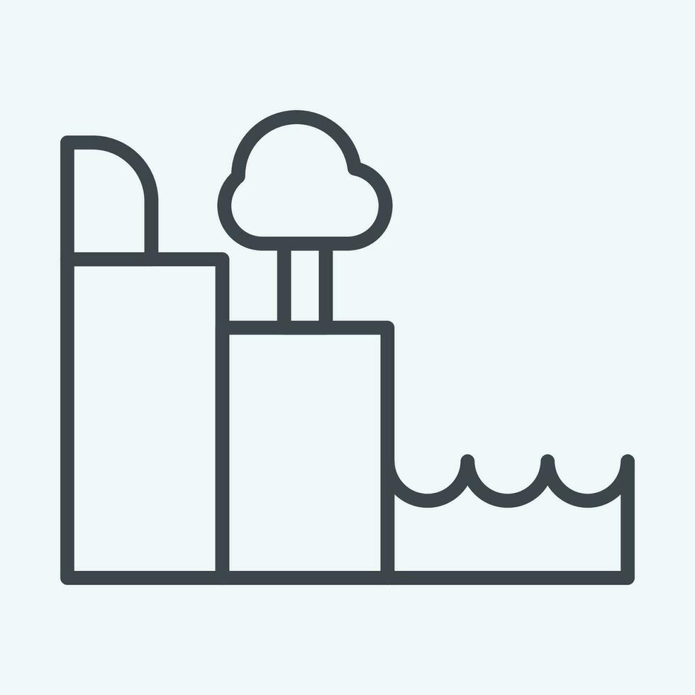 Icon Moher Cliffs. related to Ireland symbol. line style. simple design editable. simple illustration vector