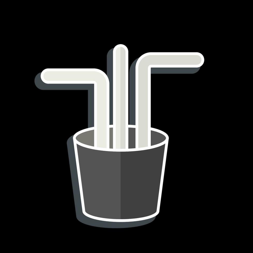 Icon Straw. related to Plastic Pollution symbol. glossy style. simple design editable. simple illustration vector