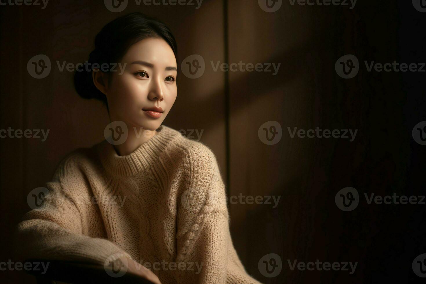 AI generated Asian female with perfect face skin. Generate ai photo