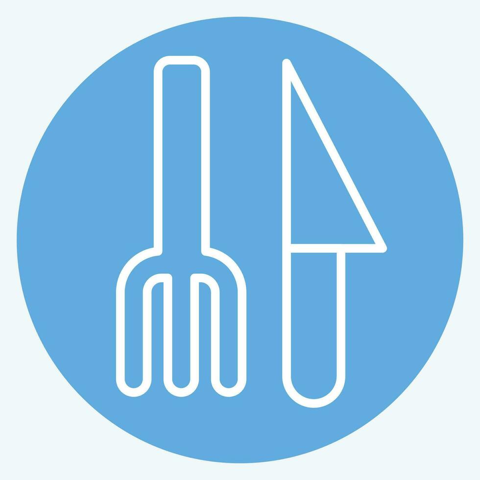 Icon Cutlery. related to Plastic Pollution symbol. blue eyes style. simple design editable. simple illustration vector
