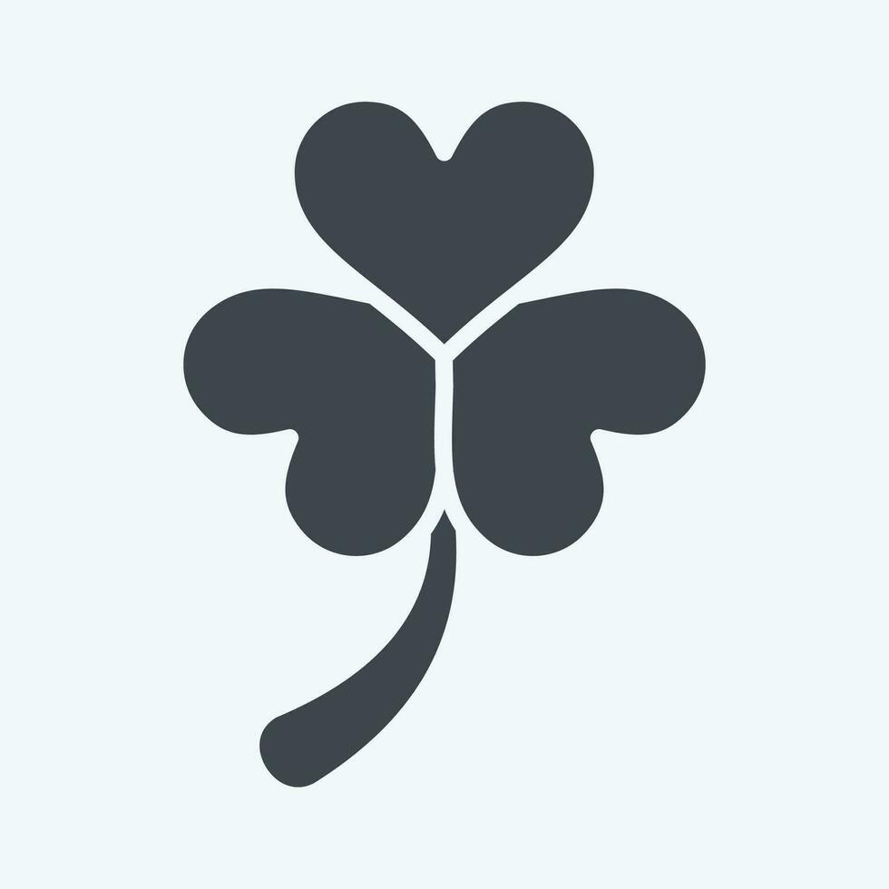 Icon Clover. related to Ireland symbol. glyph style. simple design editable. simple illustration vector