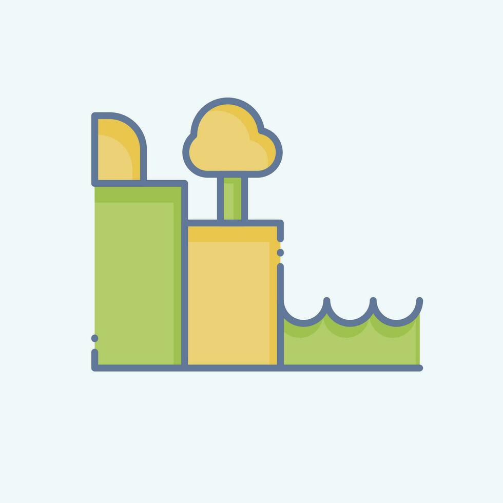 Icon Moher Cliffs. related to Ireland symbol. doodle style. simple design editable. simple illustration vector