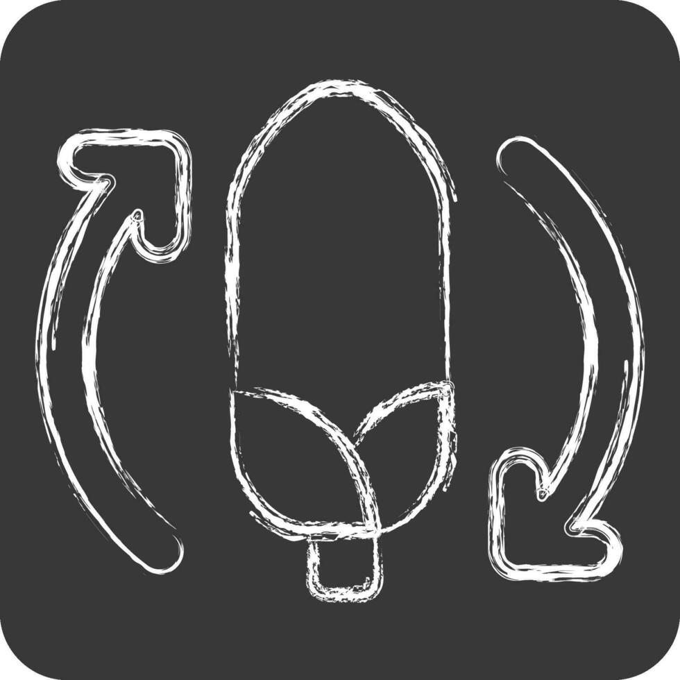 Icon Biodegradable. related to Plastic Pollution symbol. chalk Style. simple design editable. simple illustration vector