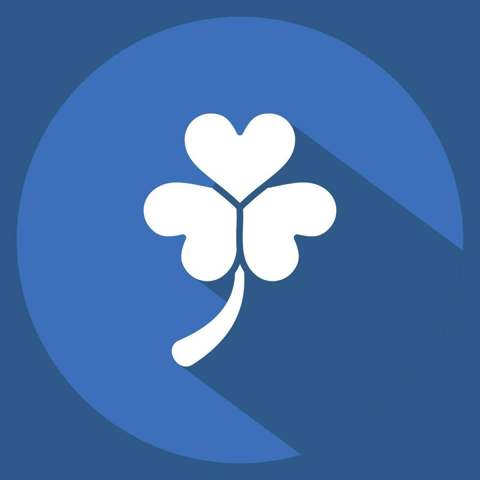 Icon Clover. related to Ireland symbol. long shadow style. simple design editable. simple illustration vector