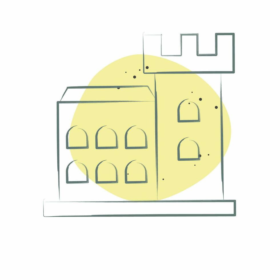 Icon Dubun Castle. related to Ireland symbol. Color Spot Style. simple design editable. simple illustration vector