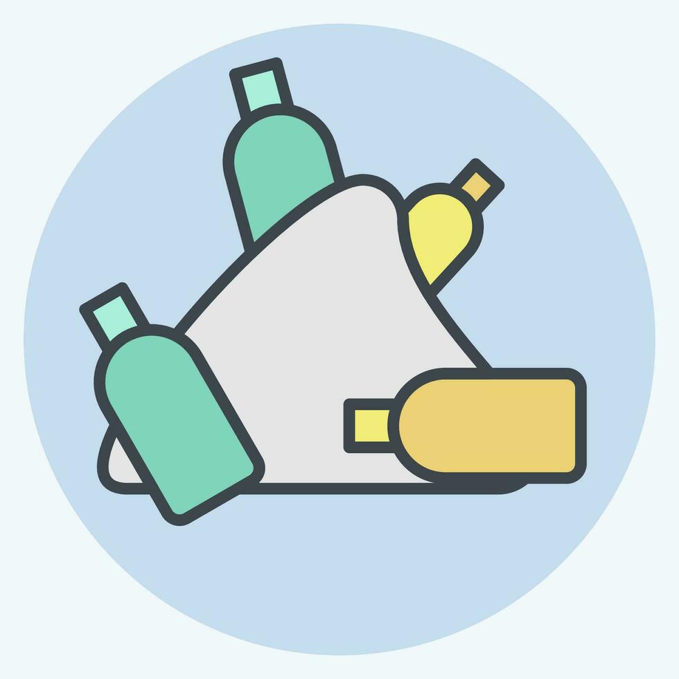 Icon Plastic Mountain. related to Plastic Pollution symbol. color mate style. simple design editable. simple illustration vector