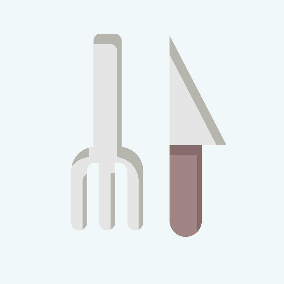 icono cuchillería. relacionado a el plastico contaminación símbolo. plano estilo. sencillo diseño editable. sencillo ilustración vector