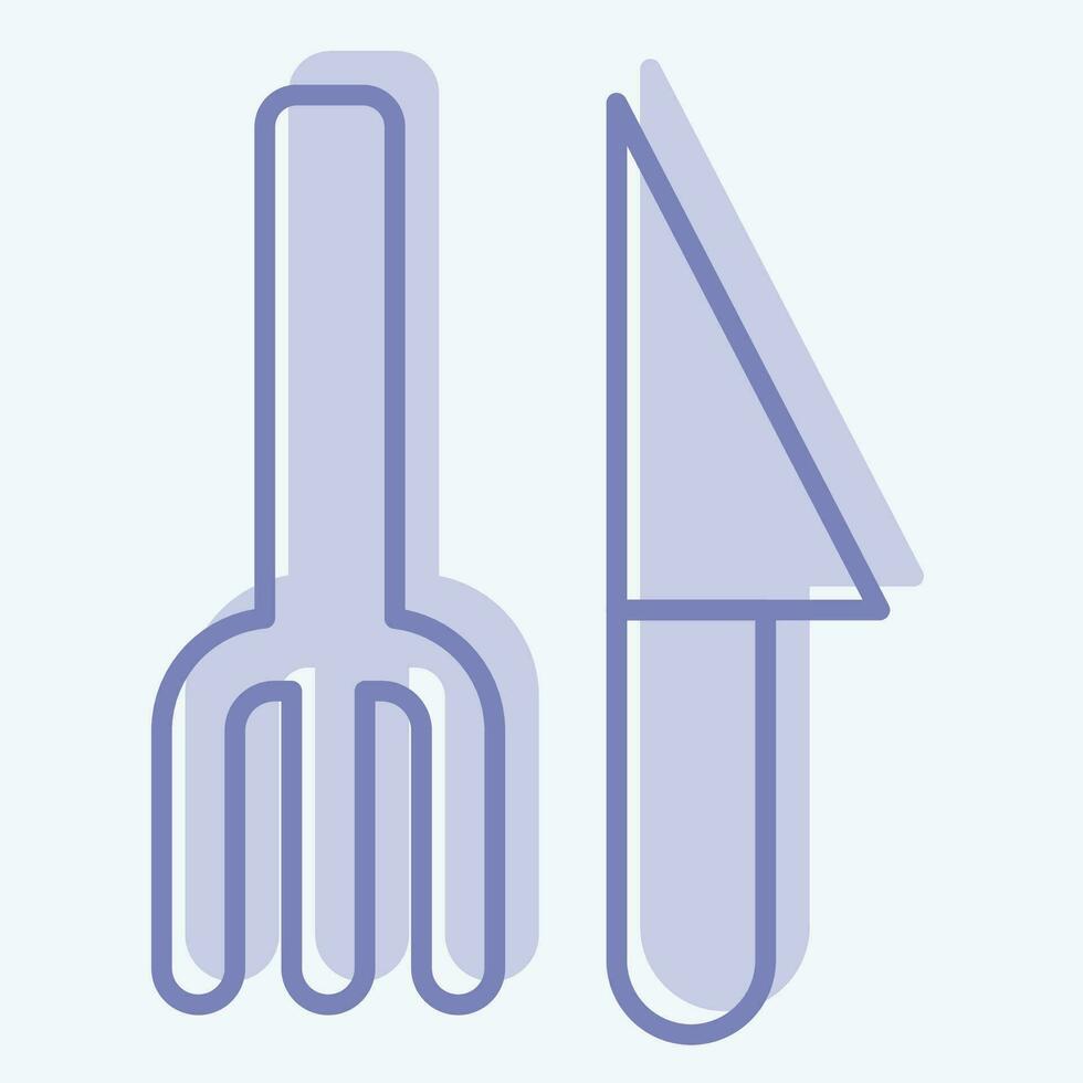 Icon Cutlery. related to Plastic Pollution symbol. two tone style. simple design editable. simple illustration vector