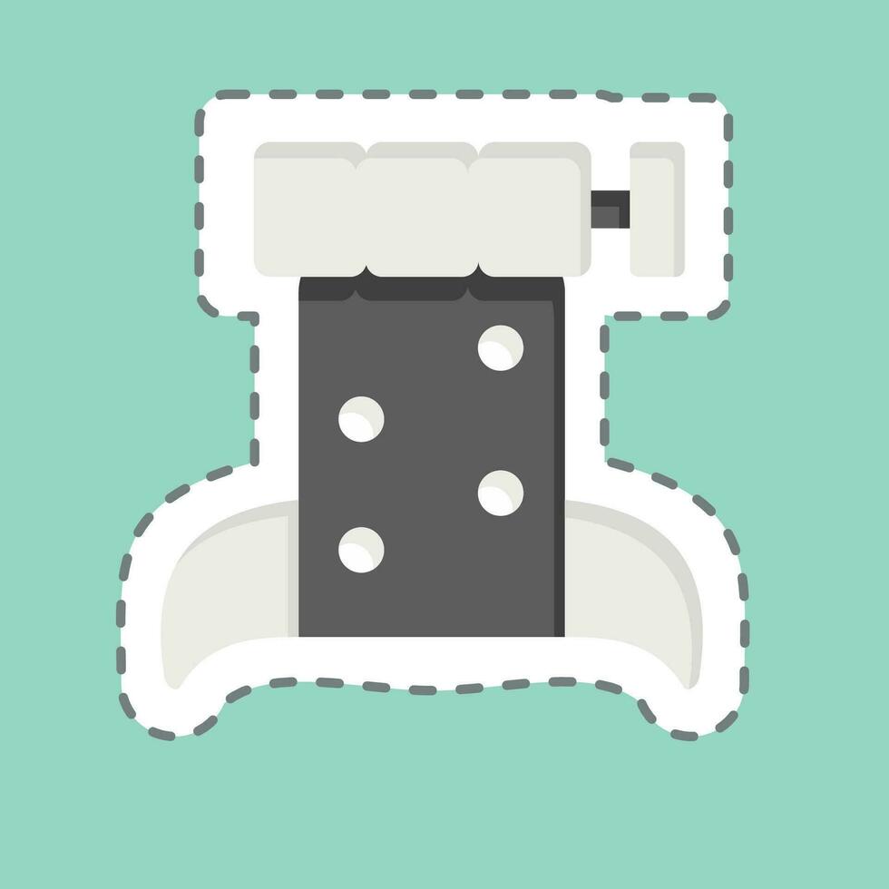 Sticker line cut Sealife. related to Plastic Pollution symbol. simple design editable. simple illustration vector