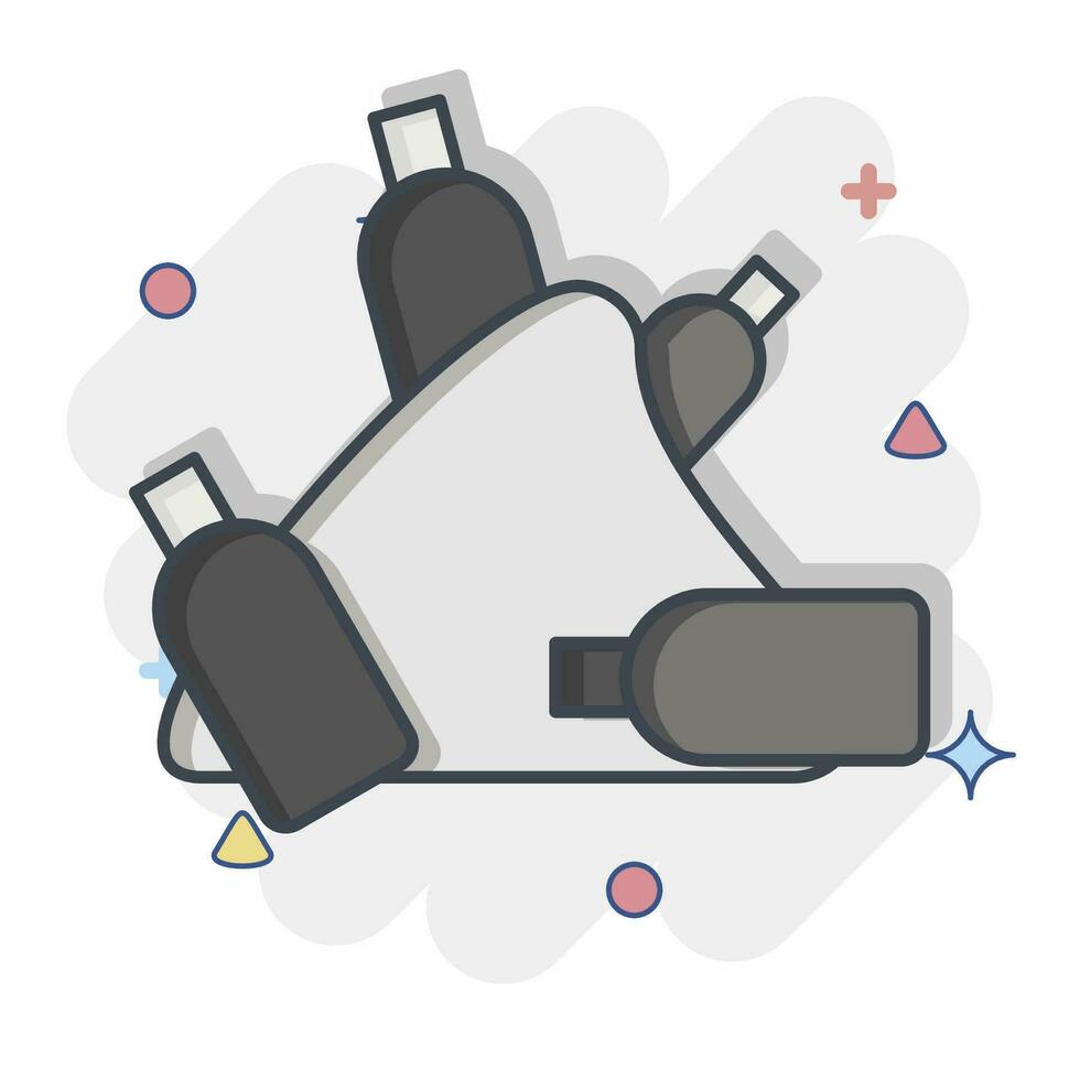 Icon Plastic Mountain. related to Plastic Pollution symbol. comic style. simple design editable. simple illustration vector