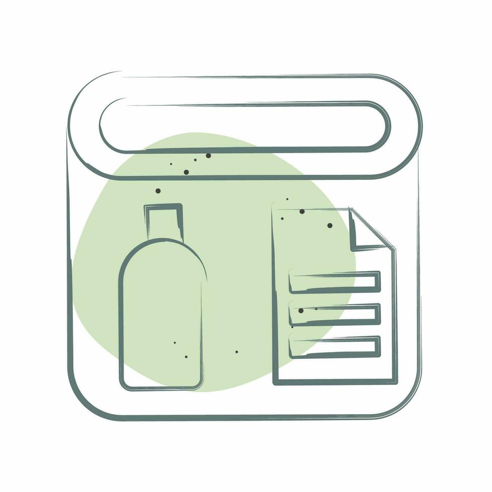 Icon Recycle Bin. related to Plastic Pollution symbol. Color Spot Style. simple design editable. simple illustration vector