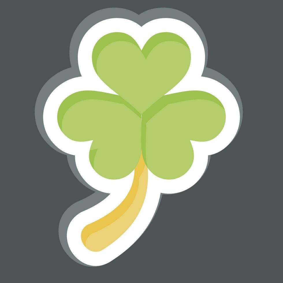 pegatina trébol. relacionado a Irlanda símbolo. sencillo diseño editable. sencillo ilustración vector